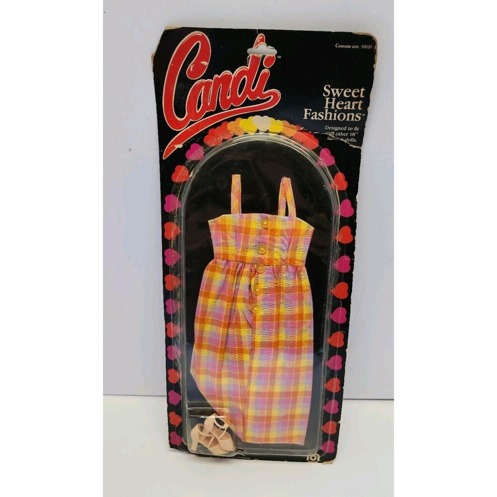 Vintage 1979 Mego Candi Sweet Heart Fashions Dress Red With Shoes